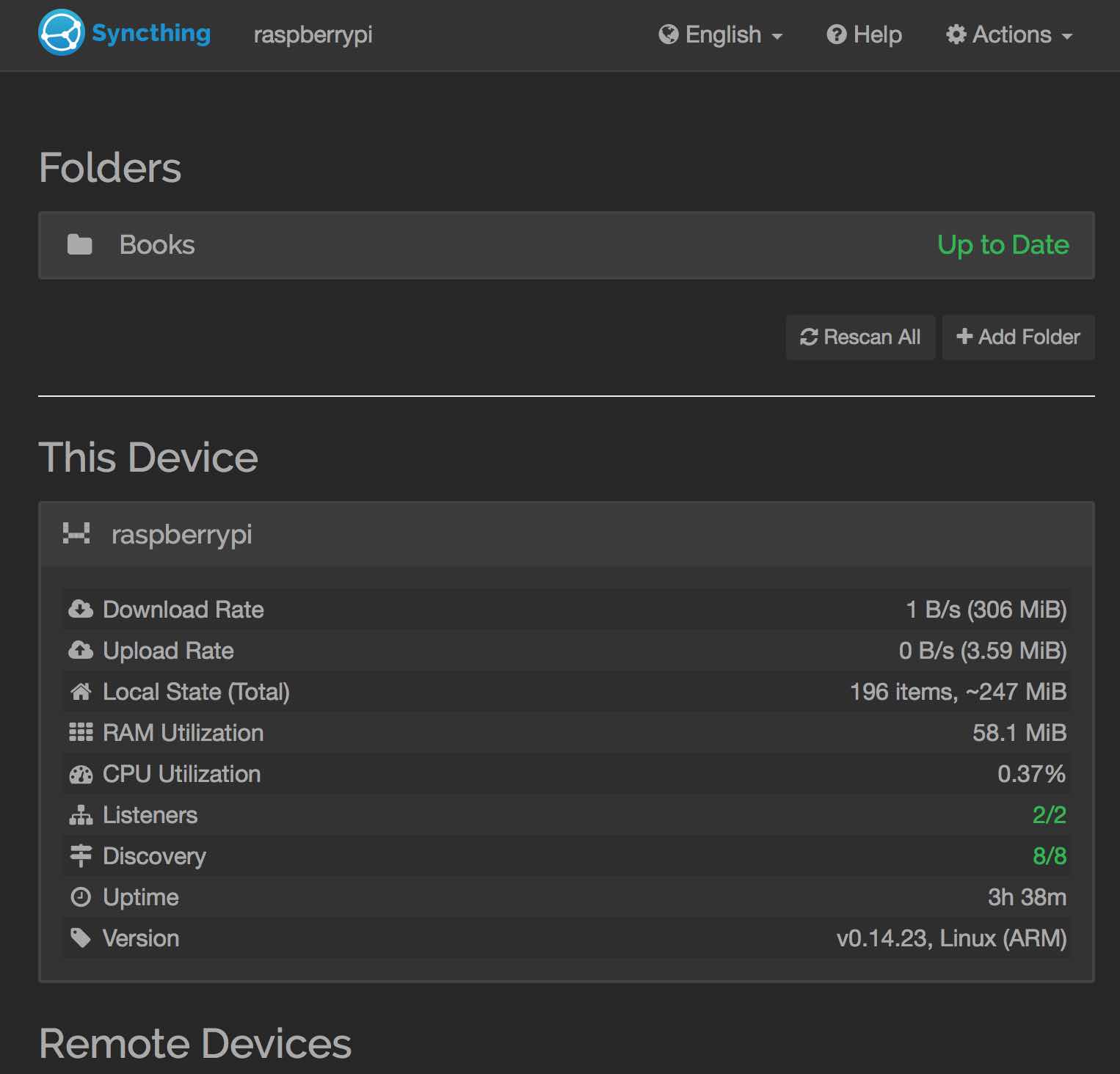 Syncthing Web Gui