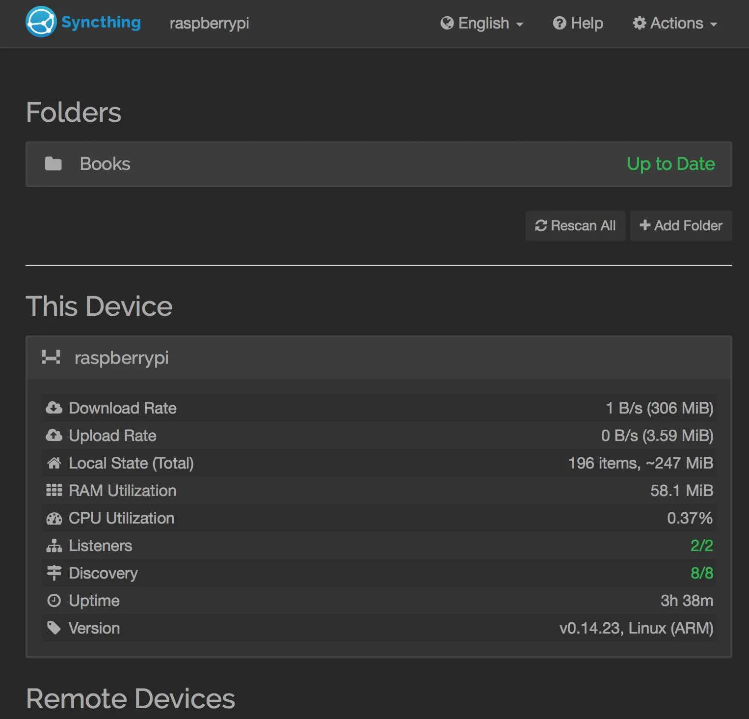 Syncthing Web Gui